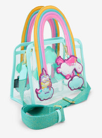 Bolso tote transparente de Minions con arcoíris