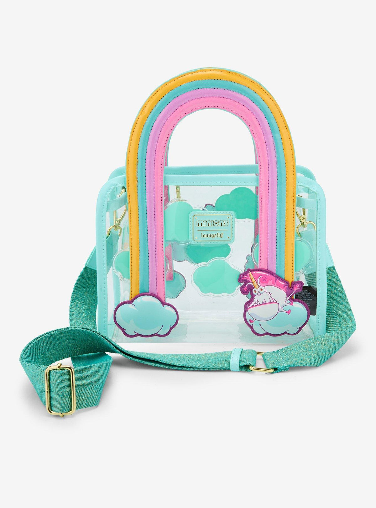 Bolso tote transparente de Minions con arcoíris