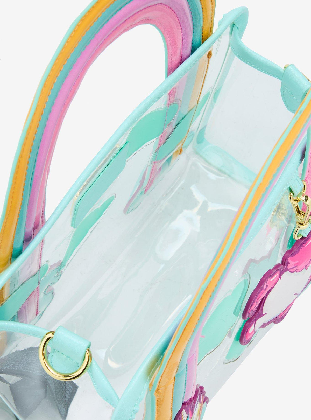 Bolso tote transparente de Minions con arcoíris