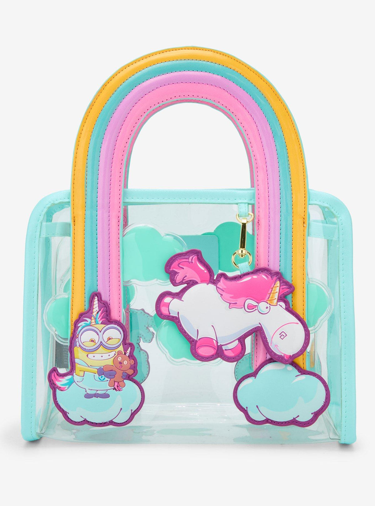 Bolso tote transparente de Minions con arcoíris