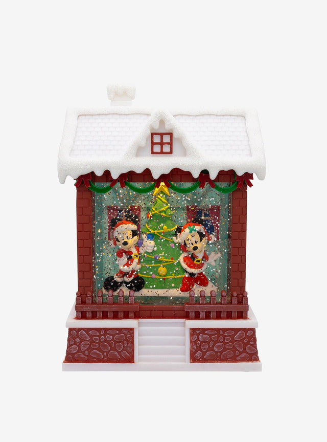 Farol navideño iluminado de Mickey y Minnie