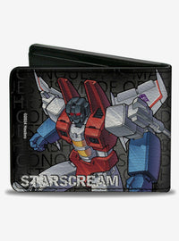 Billetera de dos pliegues Starscream y escudo Decepticon