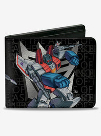 Billetera de dos pliegues Starscream y escudo Decepticon