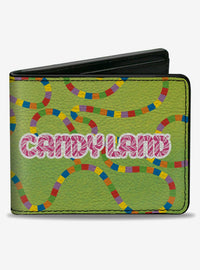 Billetera Candy Land con logo y camino del juego