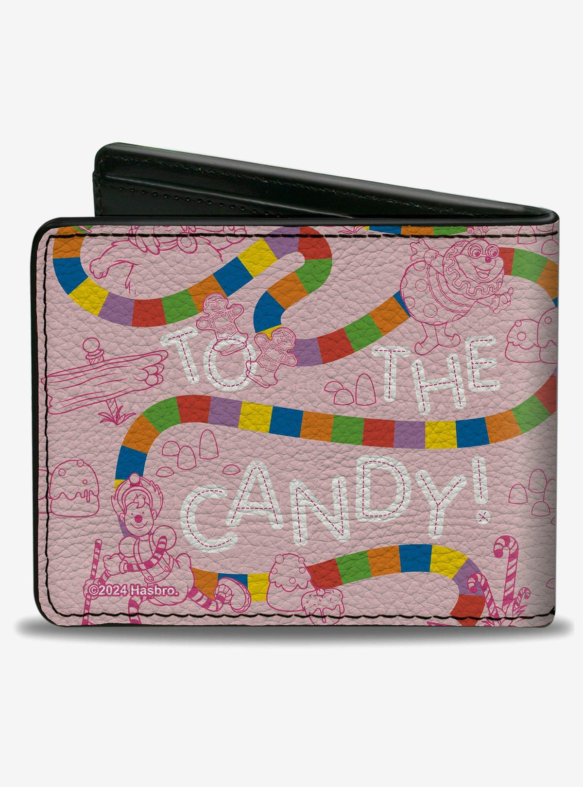 Billetera plegable rosa Candy Land: camino y personajes