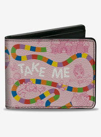 Billetera plegable rosa Candy Land: camino y personajes