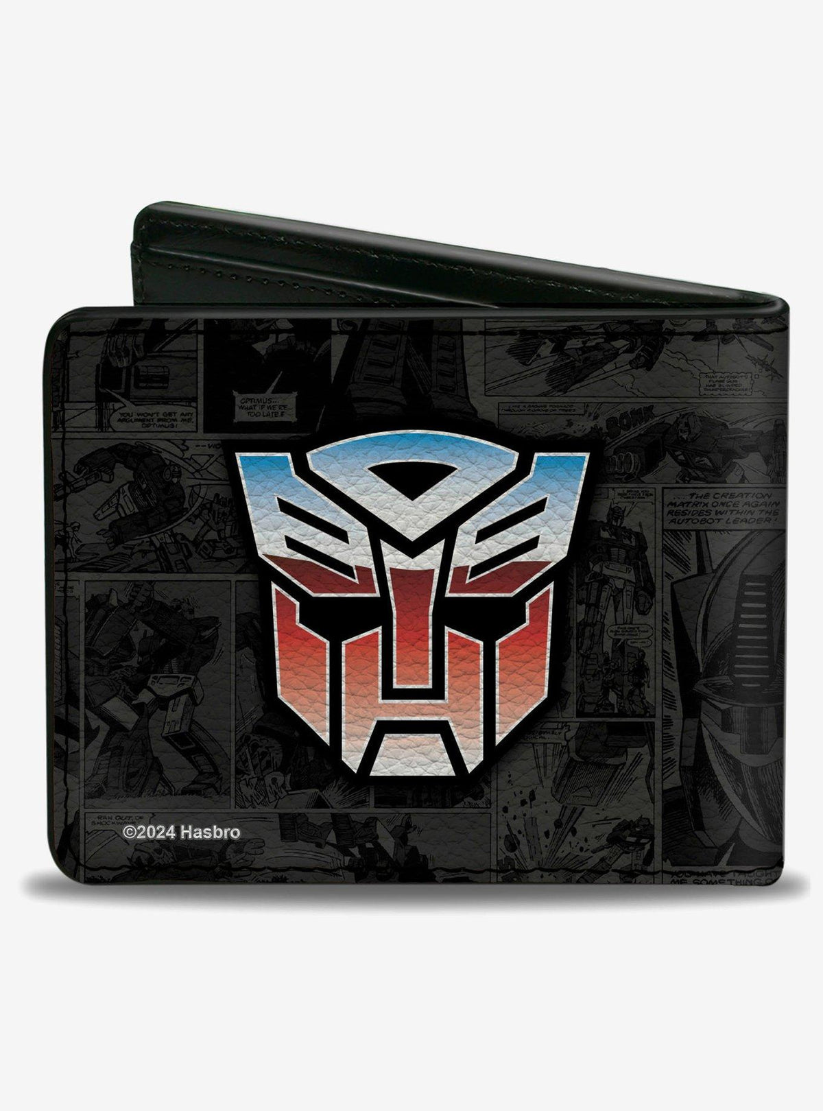Billetera gris Transformers Autobots con paneles de cómic