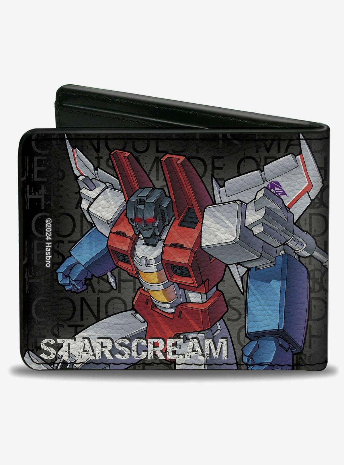 Billetera gris de Transformers con Starscream y Decepticon