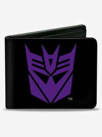Billetera Transformers Escudo Decepticon Negra y Morada