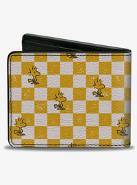 Billetera Woodstock de Peanuts amarilla y blanca