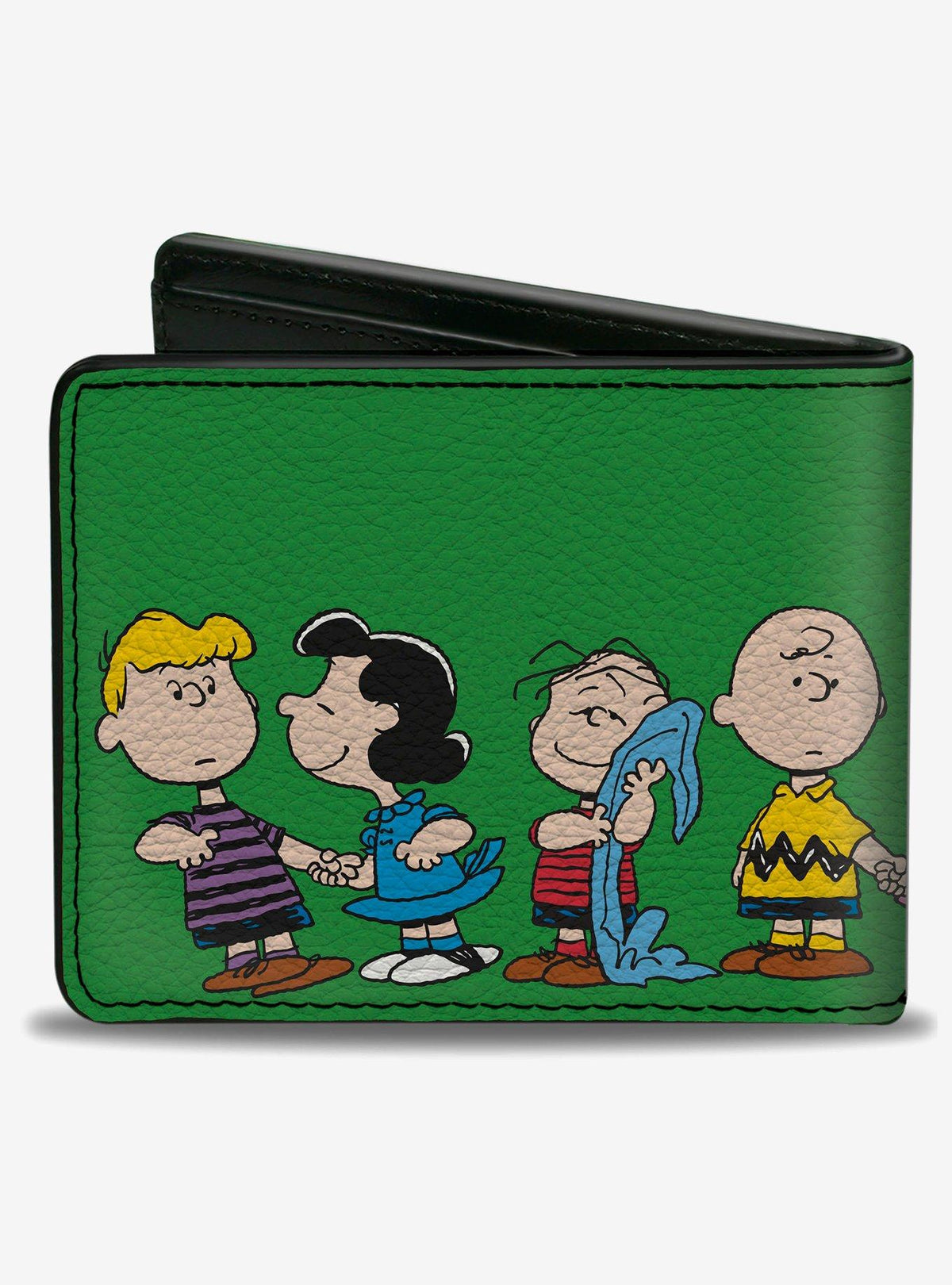 Billetera bifold verde Peanuts Gang