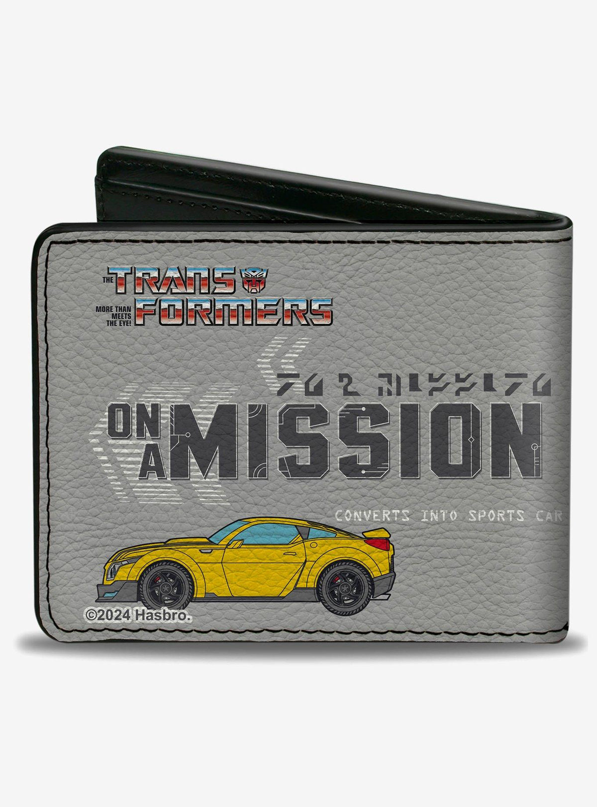 Billetera Transformers Bumblebee y auto deportivo