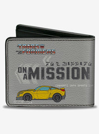 Billetera Transformers Bumblebee y auto deportivo