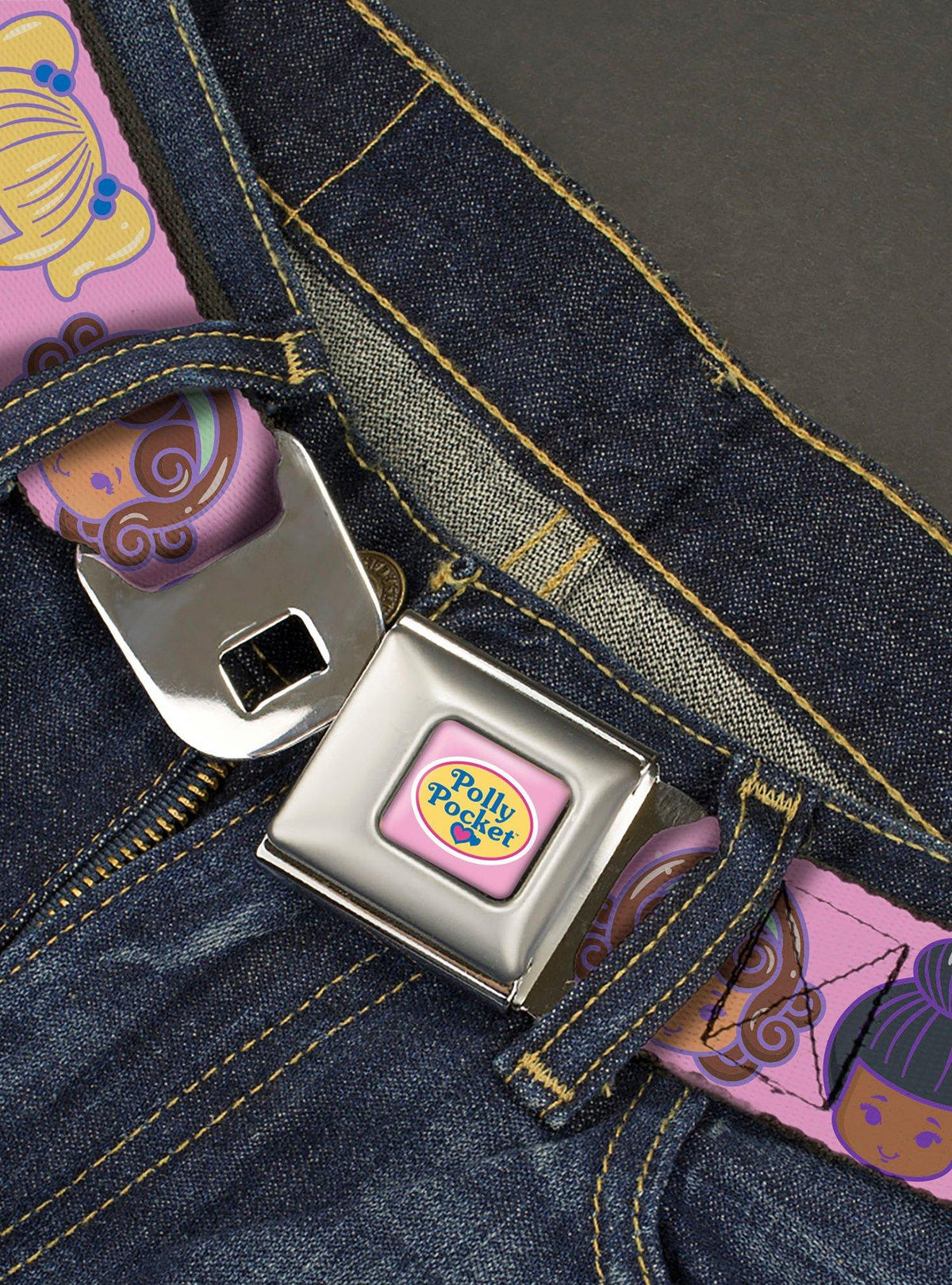 Cinturón Polly Pocket con hebilla tipo cinturón de seguridad