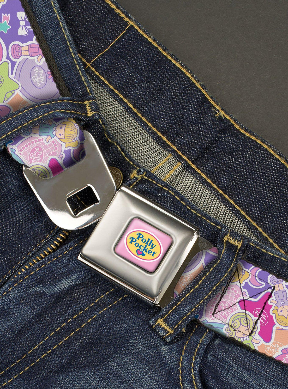 Cinturón Polly Pocket con hebilla tipo cinturón de seguridad