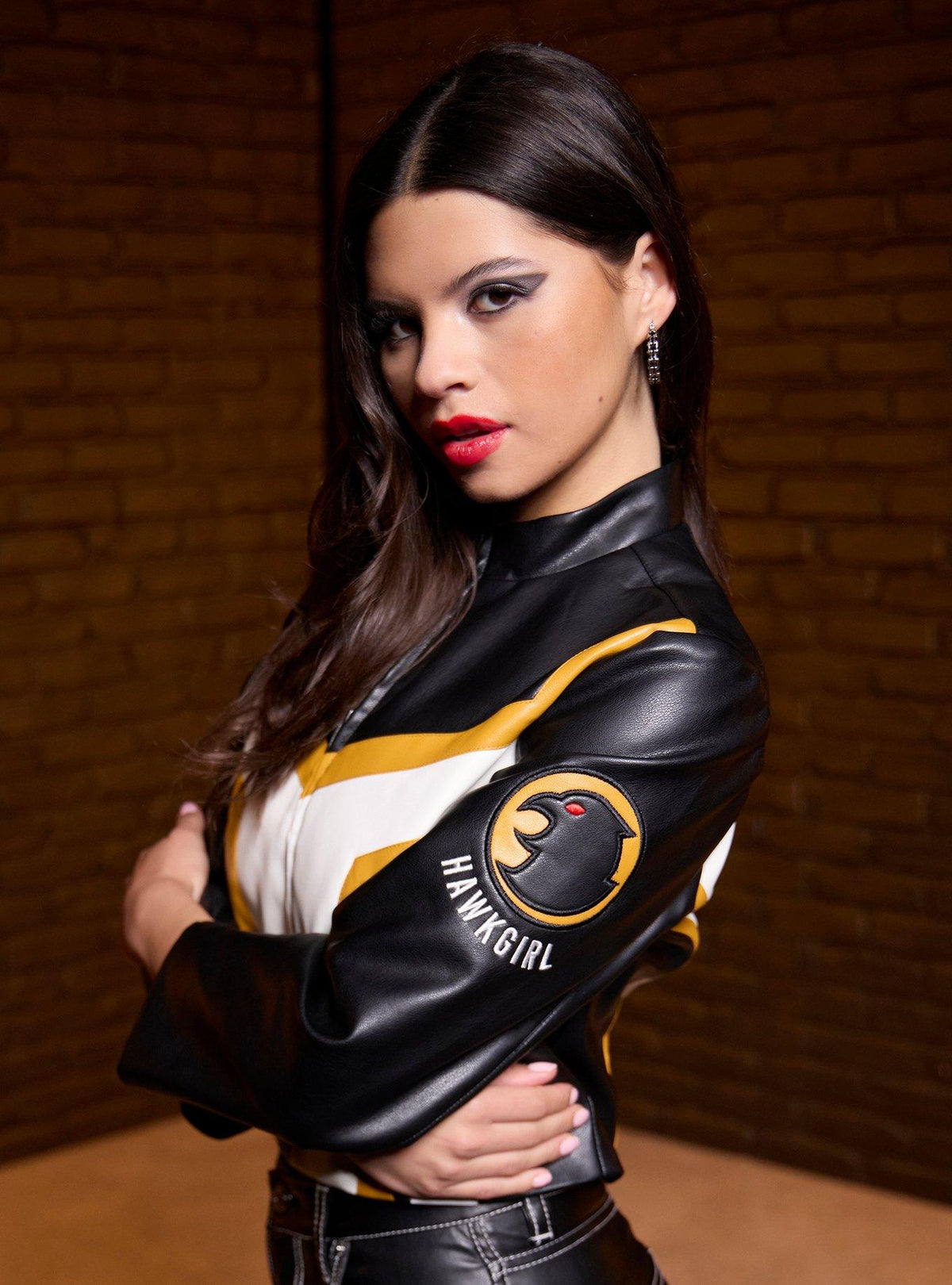 Chaqueta corta color block de Hawkgirl para niñas