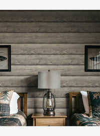 Papel mural autoadhesivo café Yellowstone Bunkhouse