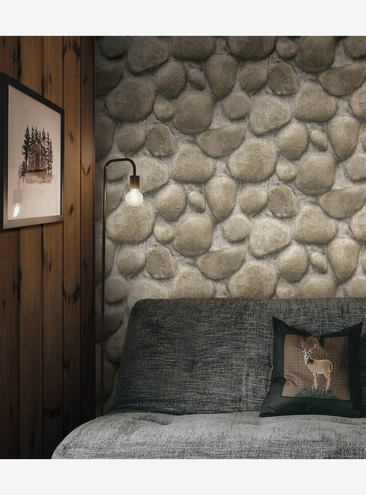 Papel mural autoadhesivo Yellowstone Root Rocks Beige