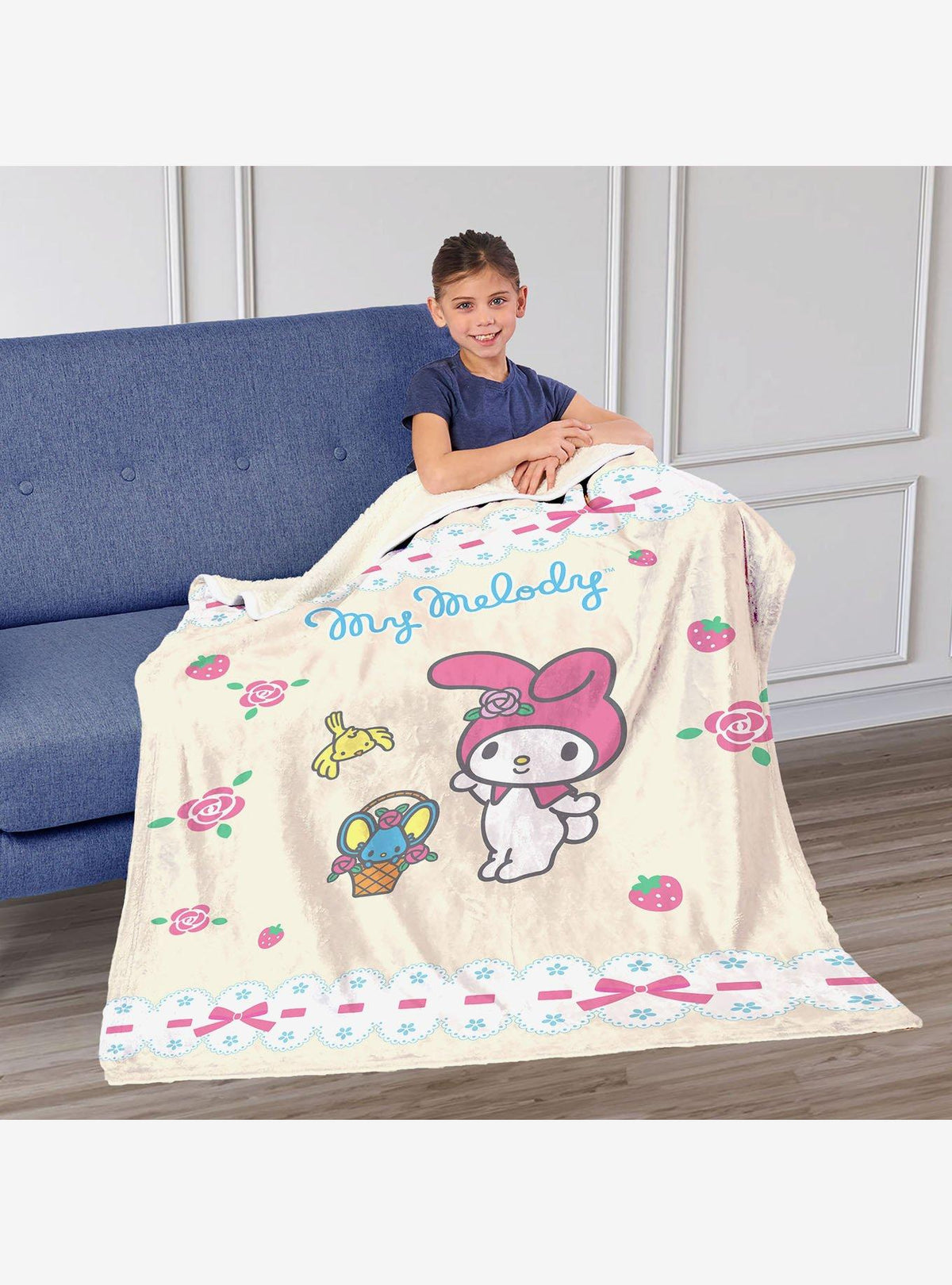 Manta Sherpa de tacto sedoso My Melody: Dulces de Primavera