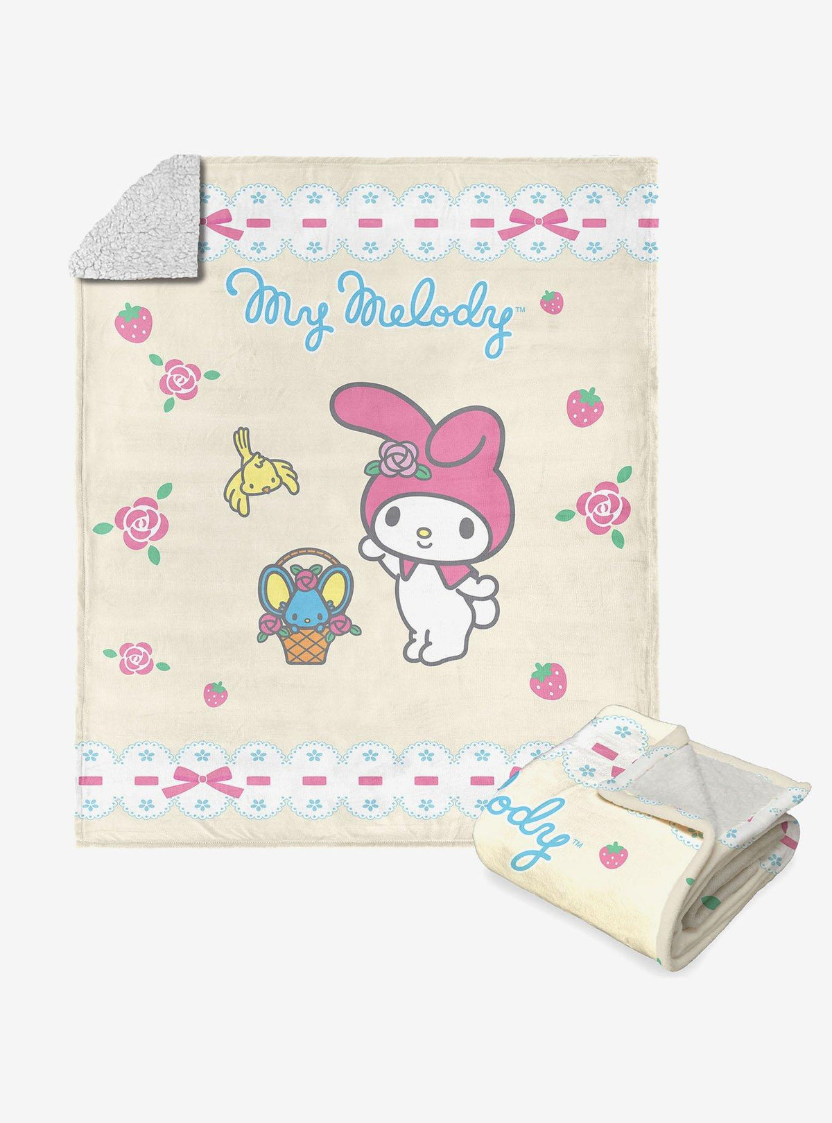 Manta Sherpa de tacto sedoso My Melody: Dulces de Primavera