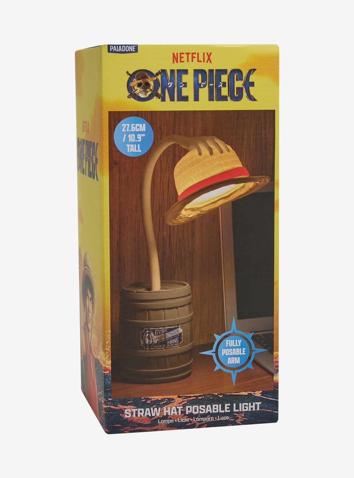 Lámpara articulada de One Piece con sombrero de Luffy