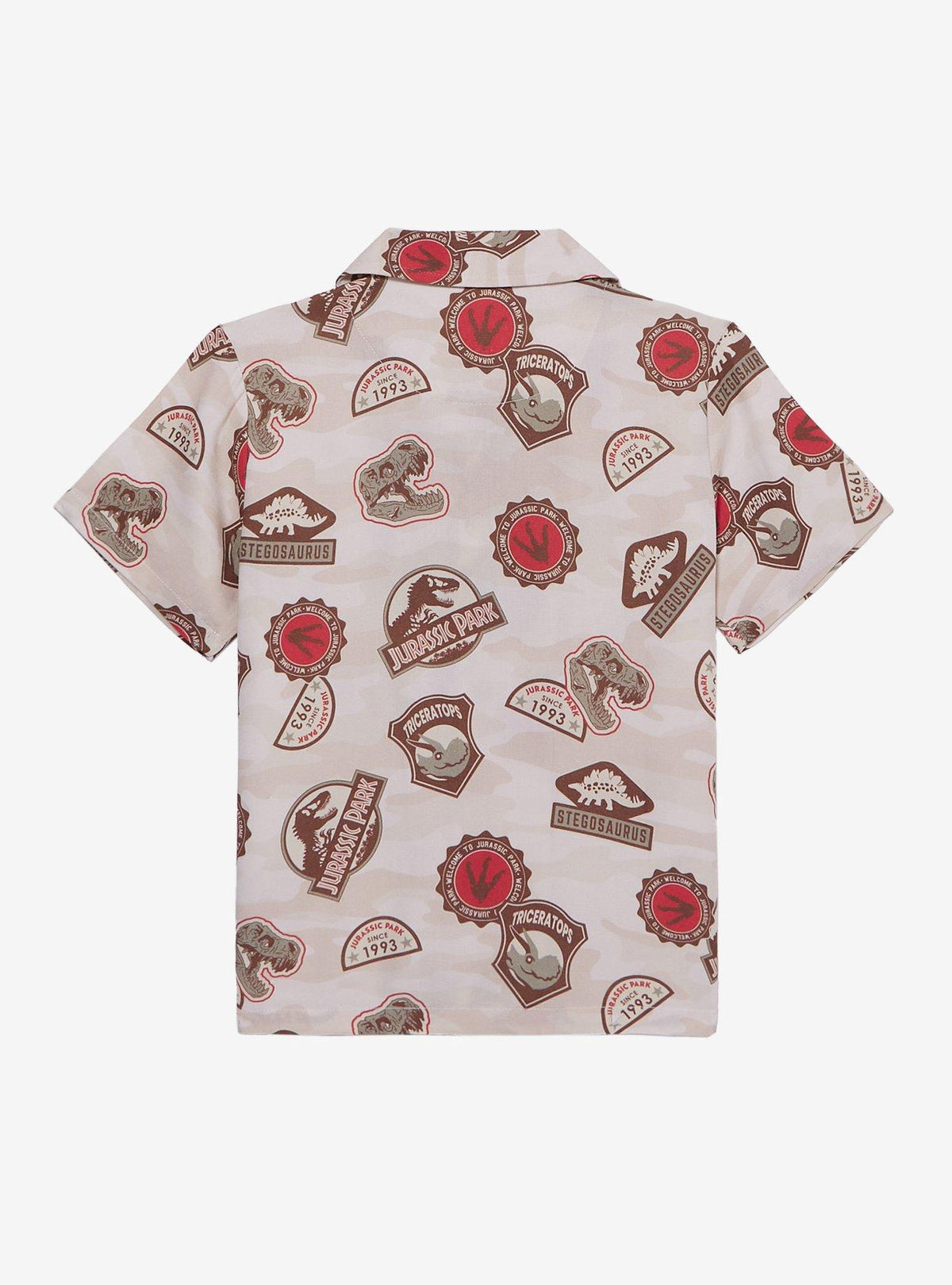 Camisa infantil Jurassic Park con estampado de insignias