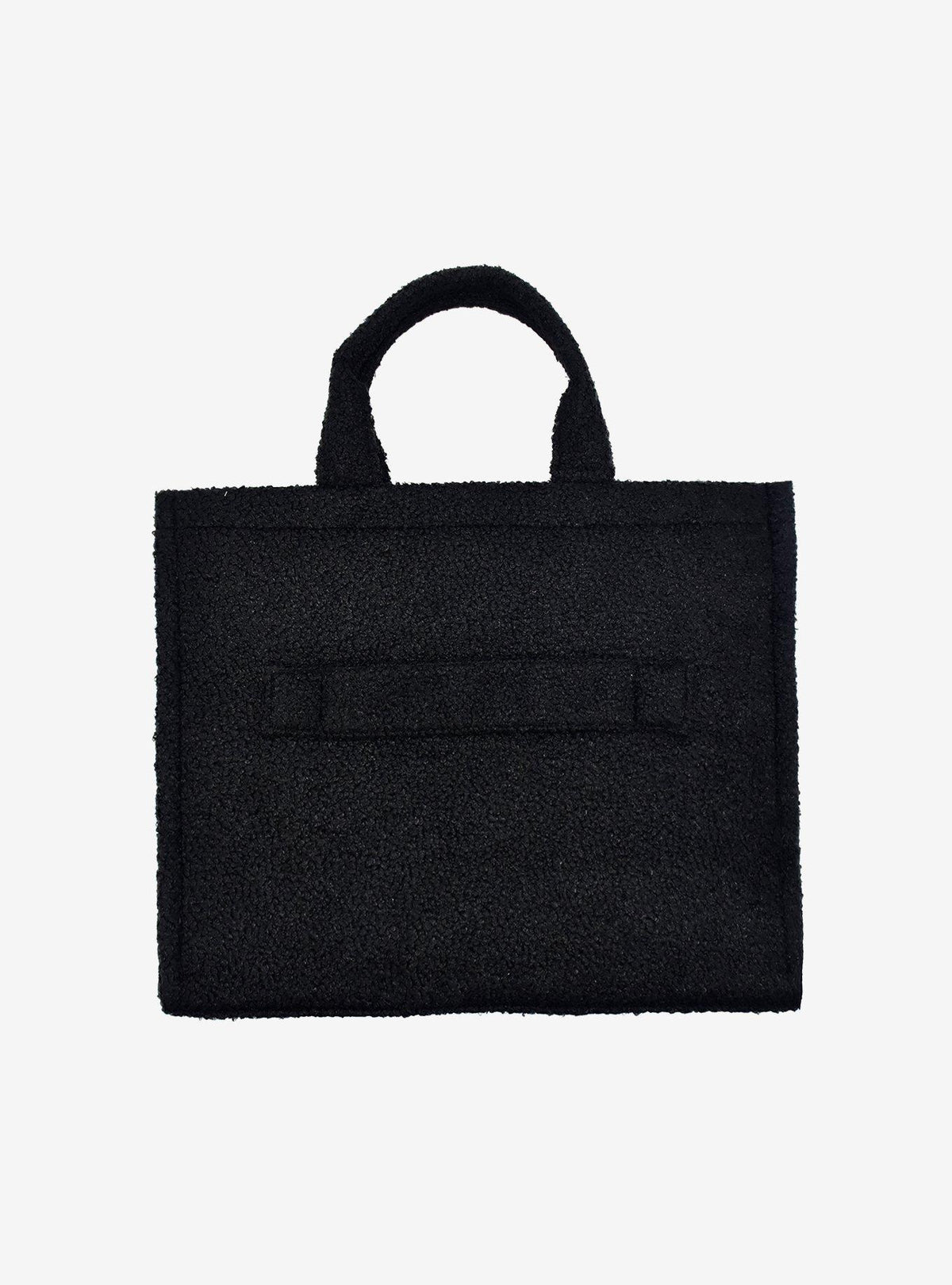 Bolso tote sherpa negro de Snoopy con correa para maleta