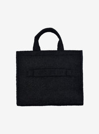 Bolso tote sherpa negro de Snoopy con correa para maleta