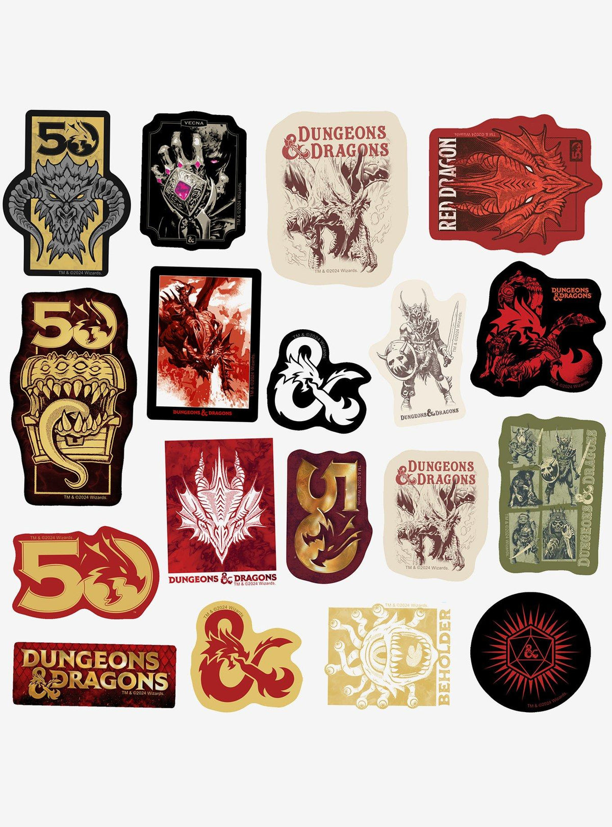 Set de 100 stickers de Dungeons & Dragons