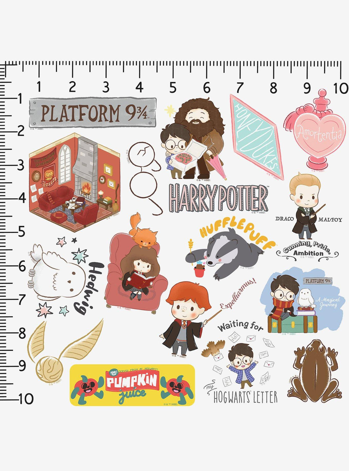 Pack de 100 stickers Chibi de Harry Potter