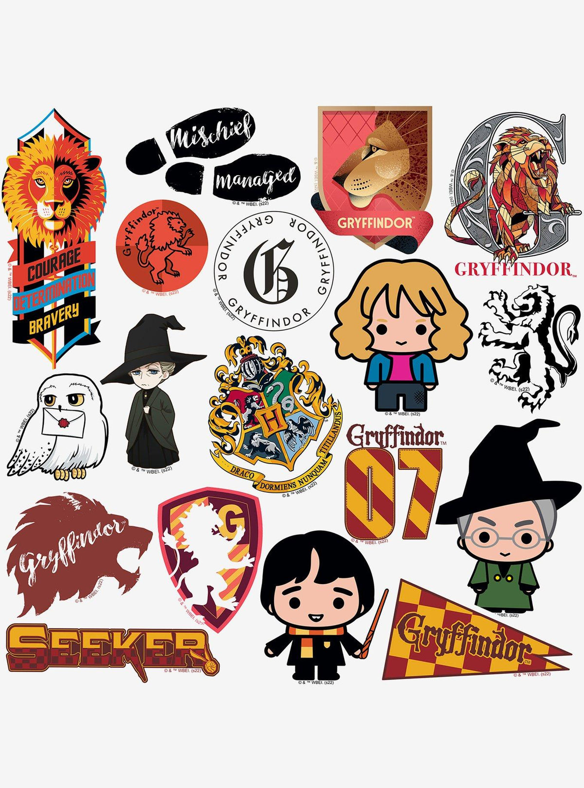 Pack de stickers Harry Potter Gryffindor