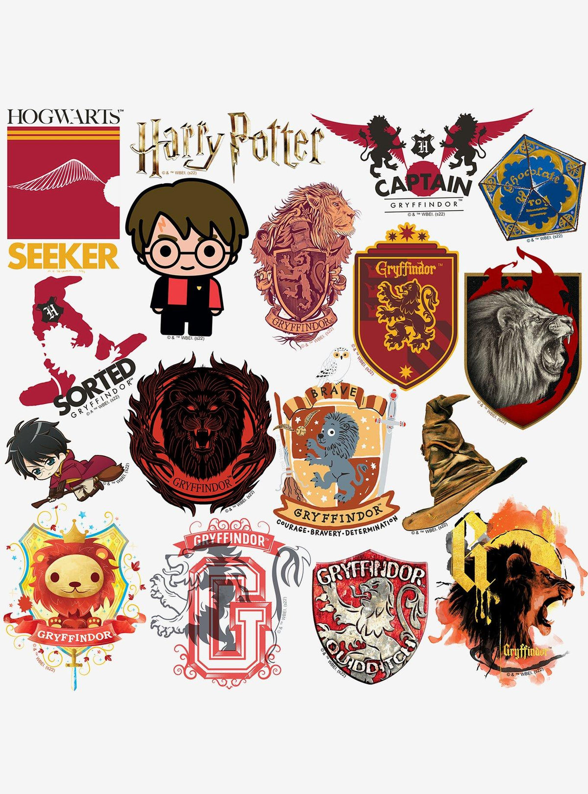 Pack de stickers Harry Potter Gryffindor