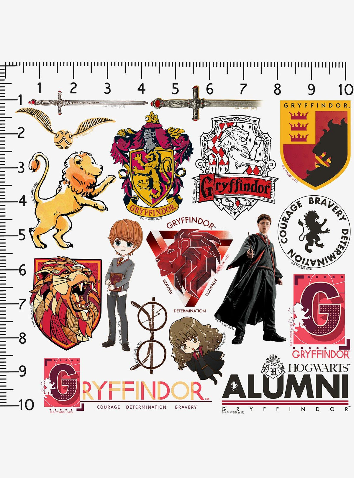 Pack de stickers Harry Potter Gryffindor