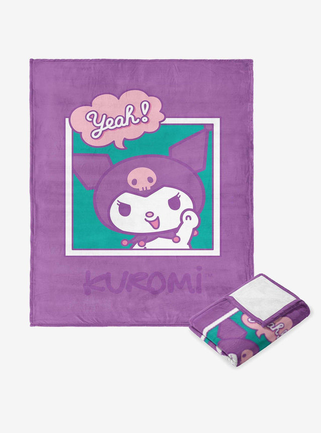 Manta de tacto sedoso Kuromi «Yeah» de Sanrio