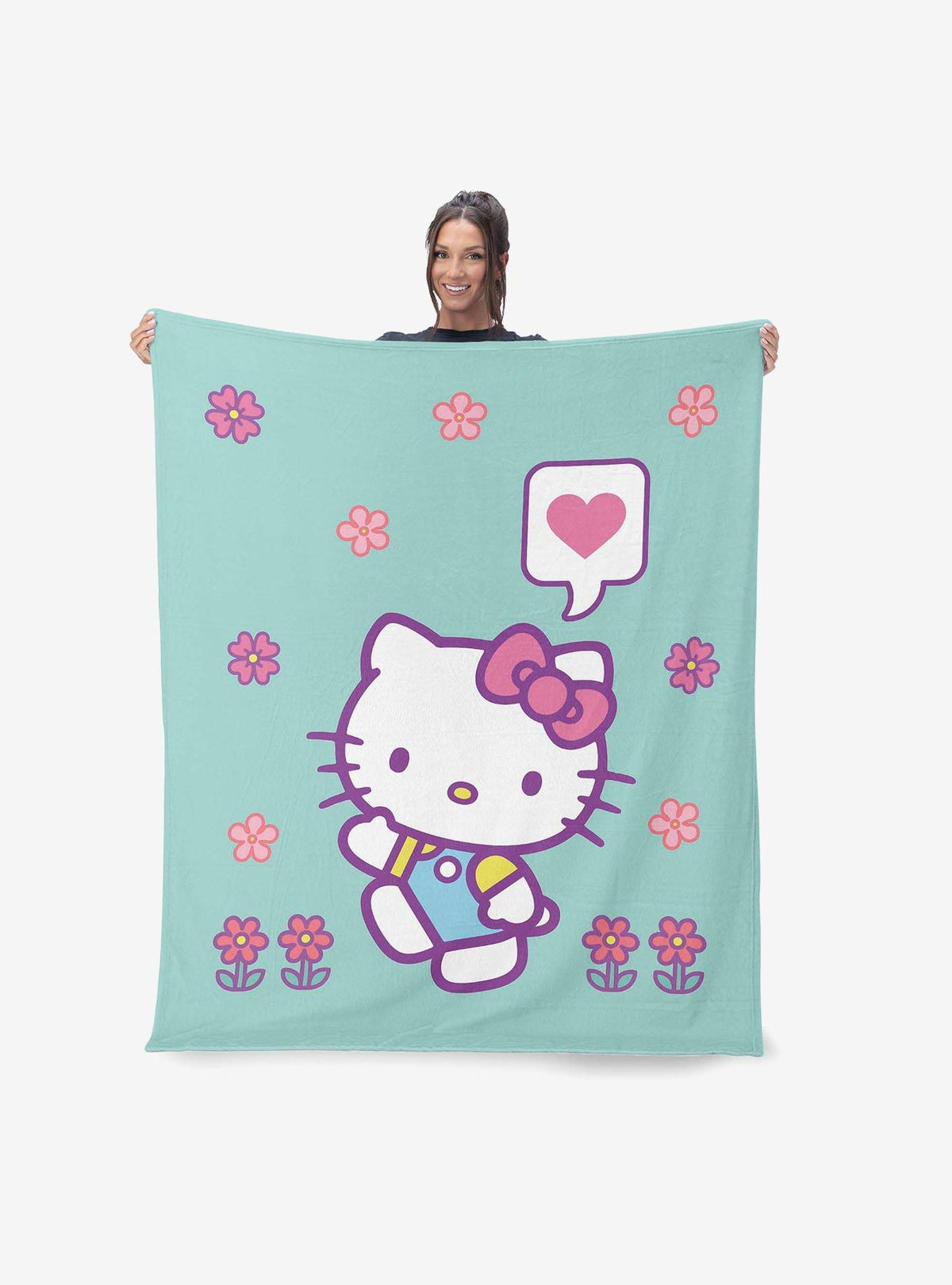 Hello Kitty: Flores cayendo - Manta de tacto sedoso