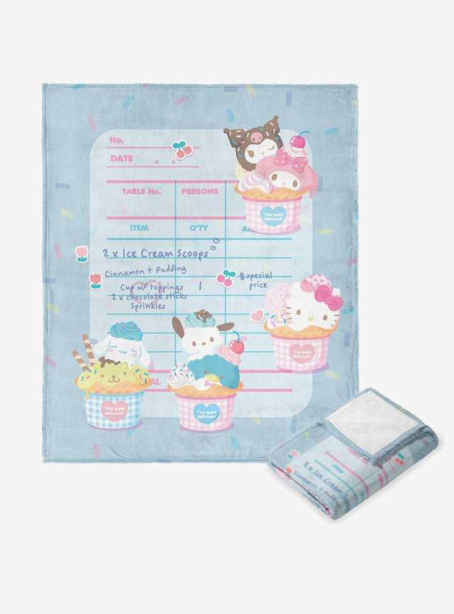 Manta sherpa de tacto sedoso Hello Kitty y amigos