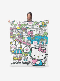 Manta de tacto sedoso Hello Kitty en la ciudad