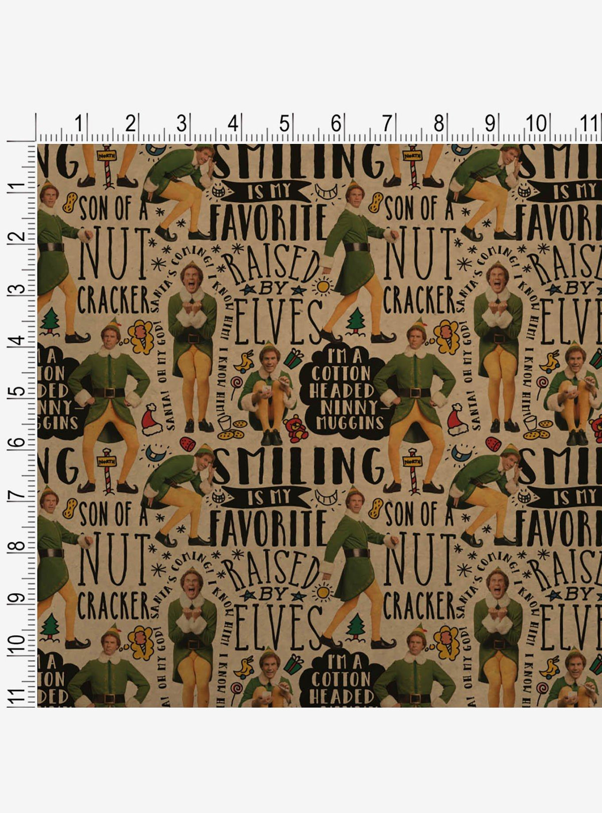 Papel kraft para regalo con frases de Elf