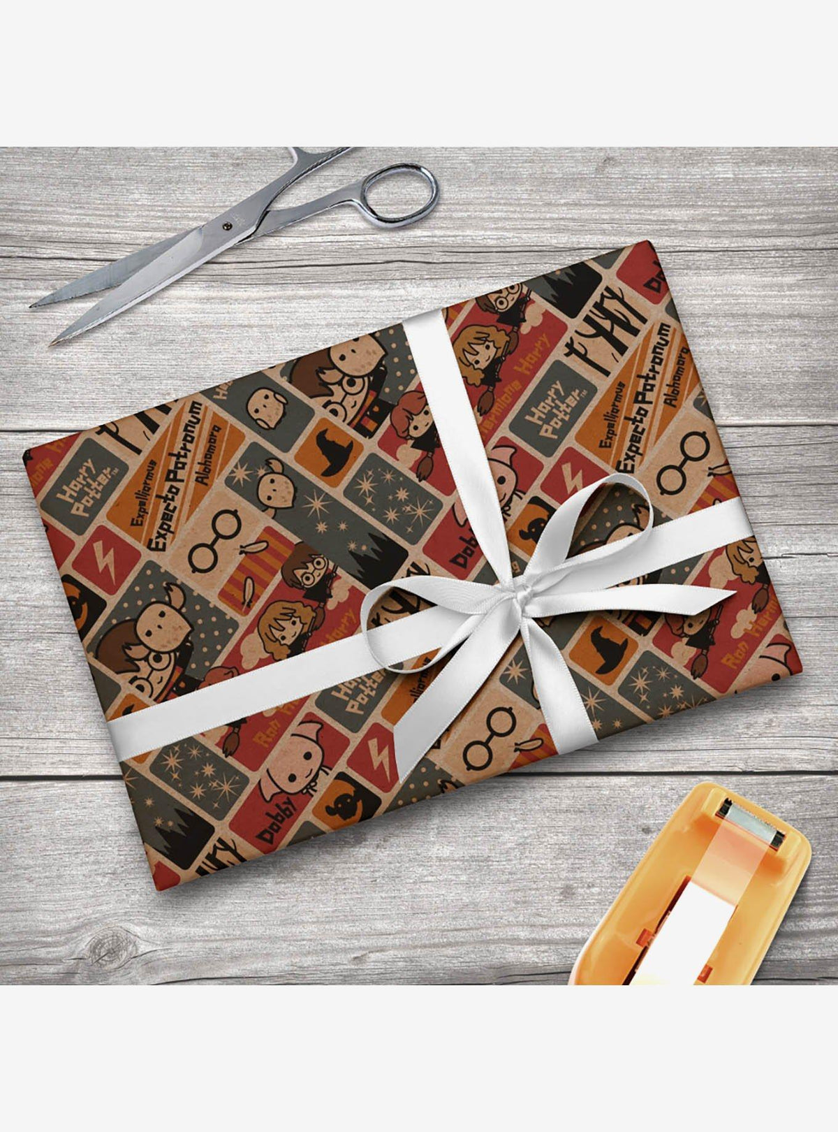 Papel de regalo kraft chibi de Harry Potter