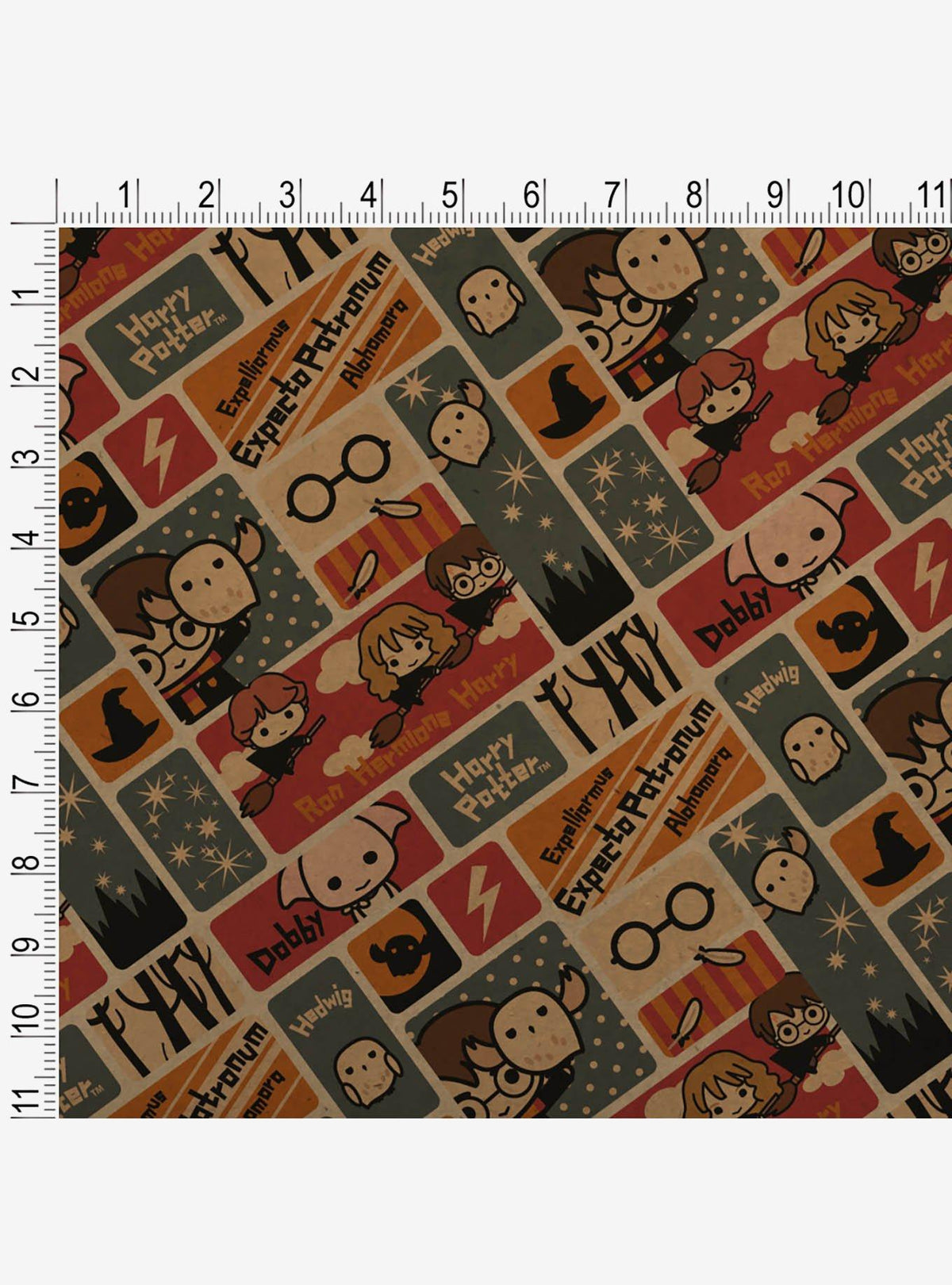 Papel de regalo kraft chibi de Harry Potter