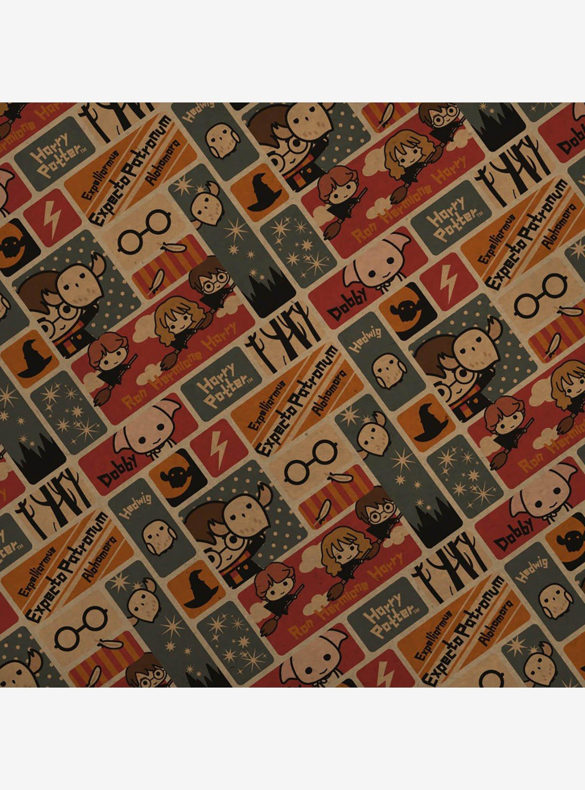 Papel de regalo kraft chibi de Harry Potter