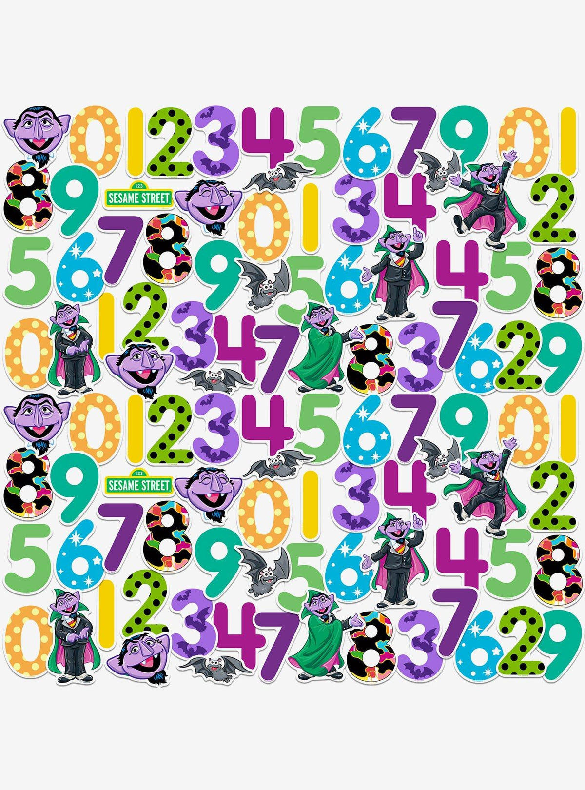 Set de 100 stickers troquelados de Count von Count