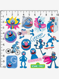 Pack de 100 stickers de vinilo de Grover | Sesame Street
