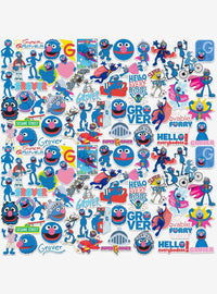 Pack de 100 stickers de vinilo de Grover | Sesame Street