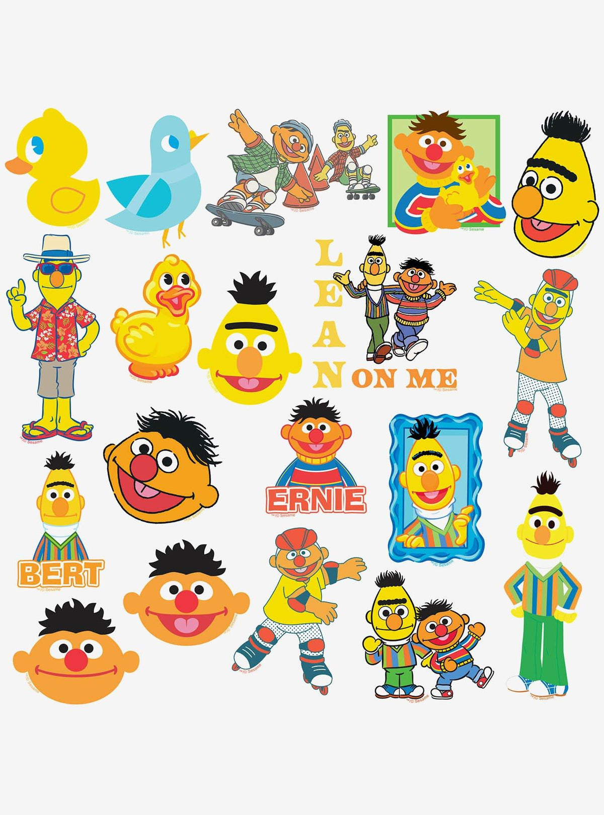 Sesame Street: pack de 100 stickers de Bert y Ernie