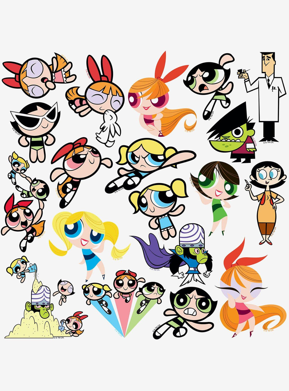 Pack de 100 stickers de Las Chicas Superpoderosas
