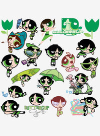 Pack de 100 stickers de Buttercup - The Powerpuff Girls