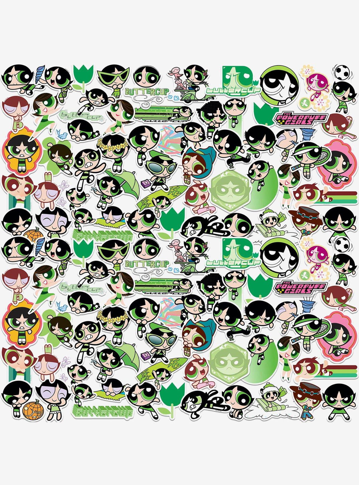 Pack de 100 stickers de Buttercup - The Powerpuff Girls