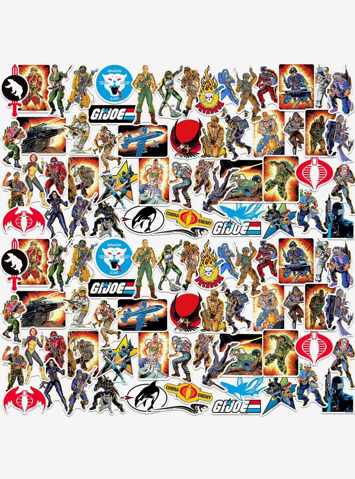 G.I. Joe Retro: pack surtido de 100 stickers de vinilo