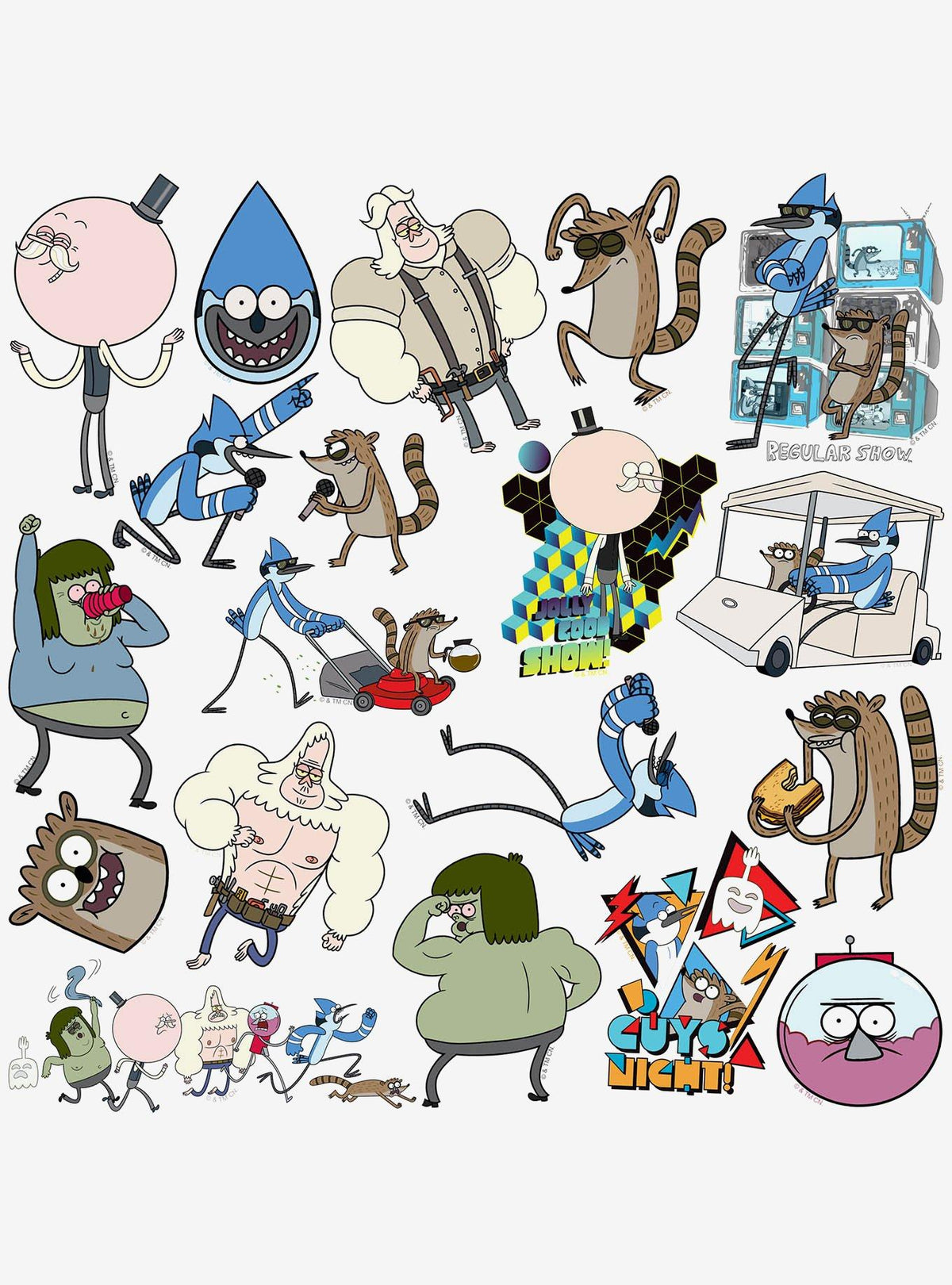 Pack de 100 stickers troquelados de Regular Show